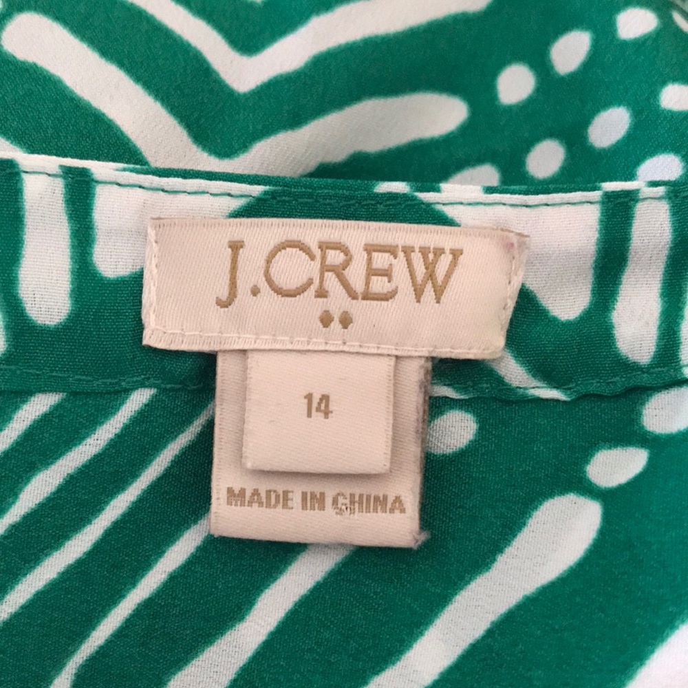 Green patterned J Crew blouse